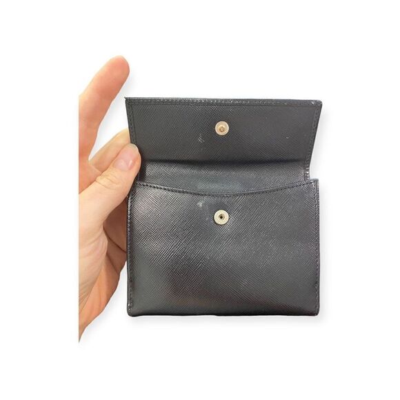 Authentic Prada Saffiano Wallet Black Compact - Picture 9 of 10